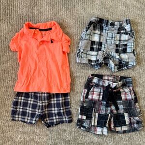 Baby Boy Outfit Lot 6–12 Months Gymboree Carter’s Plaid Shorts Polo